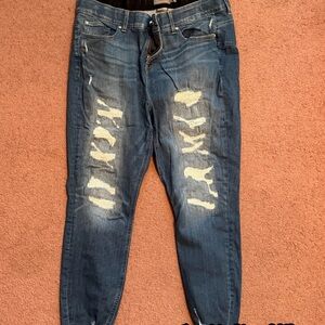 Women's Distressed Blue Jeans